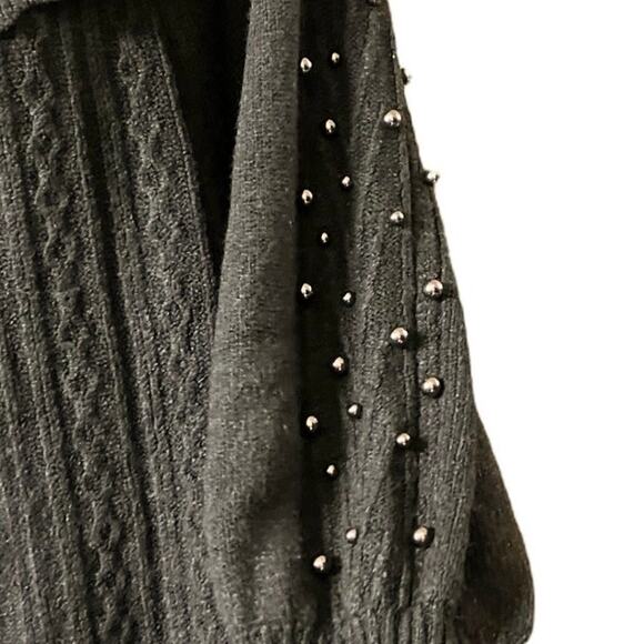 Design History Women's Black Off-The-Shoulder Cable Knit Balloon Sweater Size 2X - Picture 6 of 10